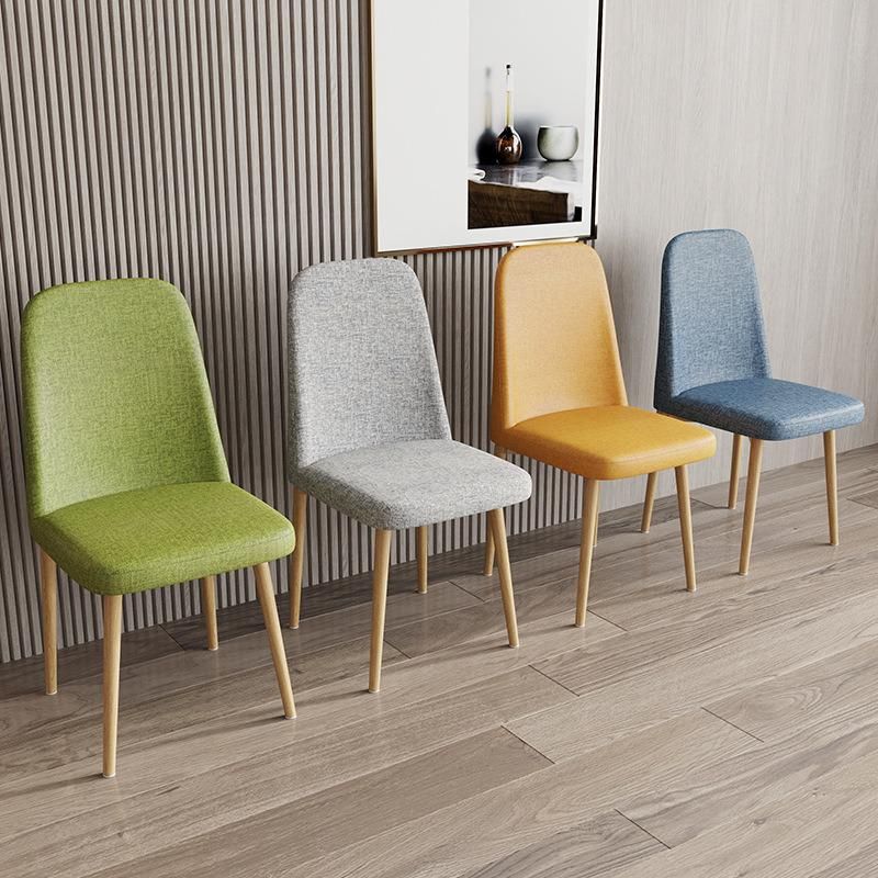 Wholesale Modern Armless Outdoor Fabric Upholstered Yollow Restaurant Dining Chair