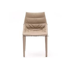 Modern Microfiber Leather Dining Chair with Metal Legs for Dining Room