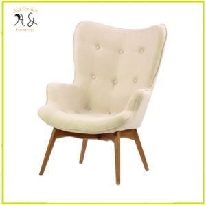 Luxury Living Room Furniture White Fabric Upholstery Single Armchair