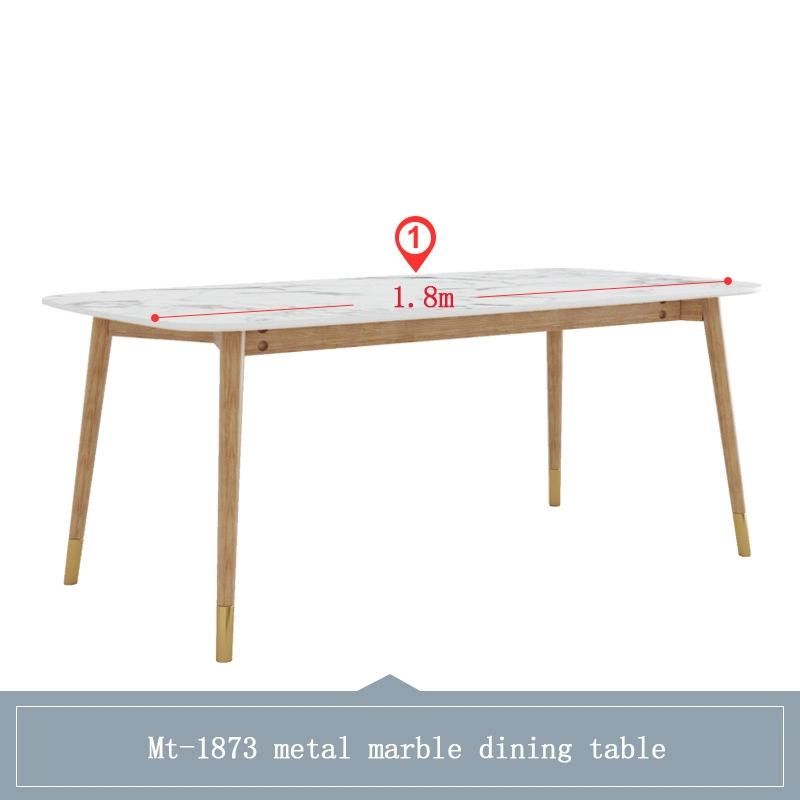 Family Commonly Used Models Living Room Table American Marble Furniture Modern and Simple Dining Table Modern