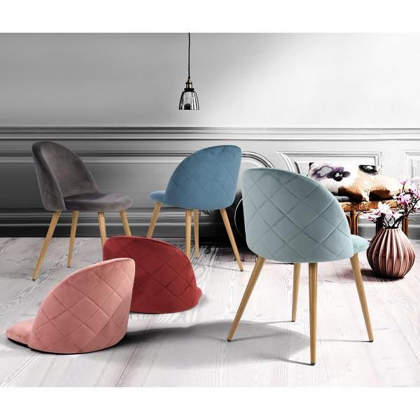Leisure Chair and Accent Chairs Modern Furniture and Velvet Chair with Metal Wooden Legs for Dining Room and Living Room