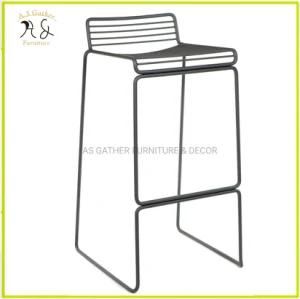 Nordic Concise Design Light Luxury Metal Wire High Chair Stool