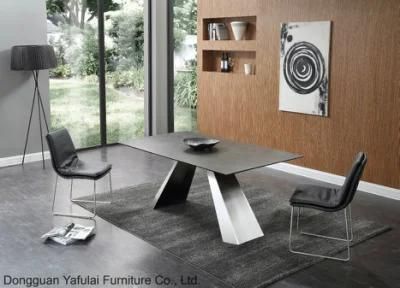 Modern Factory Ceramic Glass Steel Dining Table Home Furniture