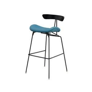 Simple Modern Design Black Painted Legs Bar Counter Stool
