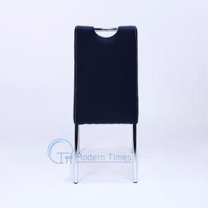 Outdoor Furniture Modern High Quality Black Leather Upholstered Chair Restaurant Outdoor Dining Chair