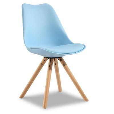 Made in China Wooden Legs Kitchen Dining Cushioned Plastic Chairs