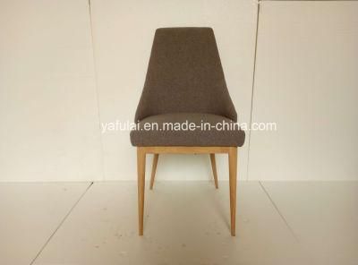 Customized Grey Fabric Dining Chair Imitation Wood Grain Home Furniture