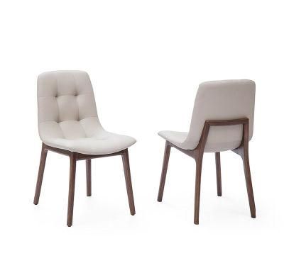 Factory Modern Upholstered PU Wood Dining Chair for Restaurant
