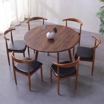China Cheap Modern Home Furniture Soild Wood Dining Room Horn Restaurant Chair