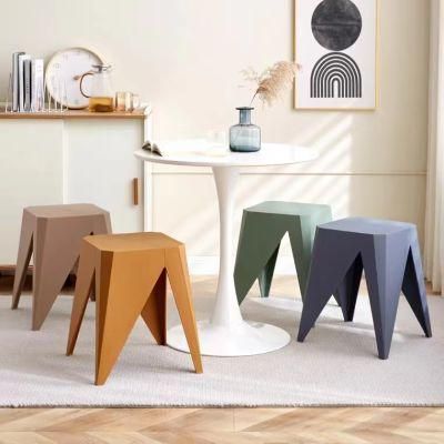 Modern Stylish Colordul Home Stackable Plastic Square Dining Chair