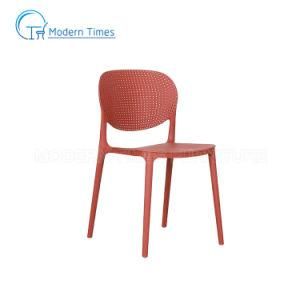 Leisure Stackable Breathable Plastic Chair Macaron Chair Outdoor Dining Chair