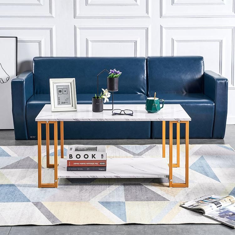 Modern Hotel Apartment Marble Top Metal Base Dining Table