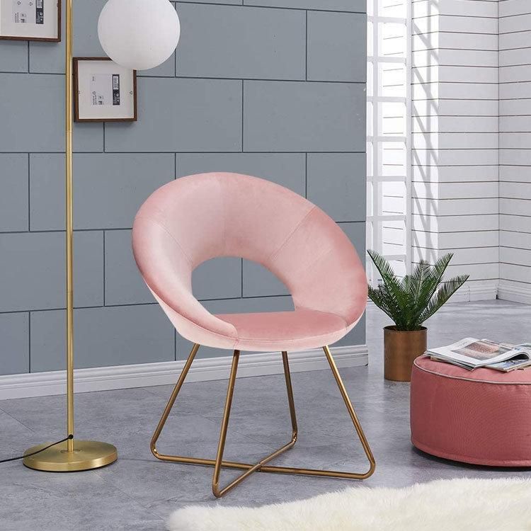 Hot Selling Simple Style Rose Gold Stainless Steel Banquet Dining Chair