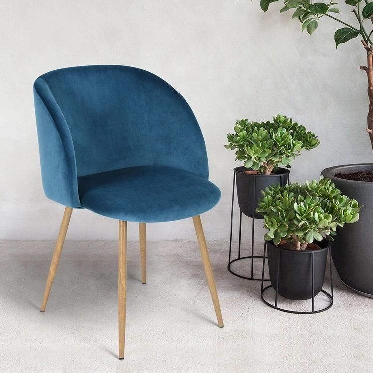 European Antique Style Oak Wood Upholstery with Velvet Round Back White Luis Chair for Wedding