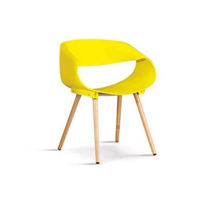 Armchair Parts Leisure Indoor PP Plastic Wooden Leg Dining Chair