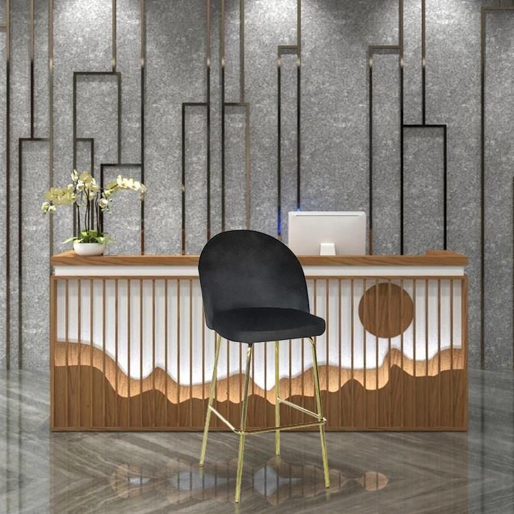 Factory Modern Industrial Bar Comfortable Velvet Bar Chair