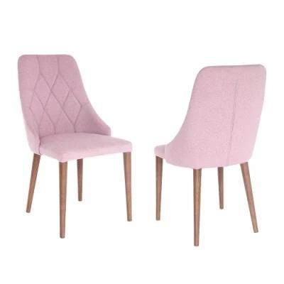 Pink Restaurant Wood Legs Chinese Dining Chair
