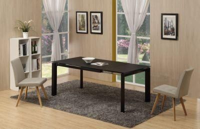 Factory Tempered Glass Ceramic Dining Table with Metal Leg