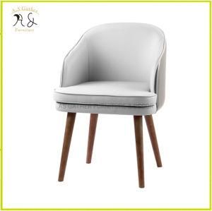 Italian Modern Luxury Leather Dining Armchair Wooden