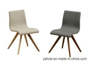 Cheap Simple Solid Wood Legs PU Dining Chair