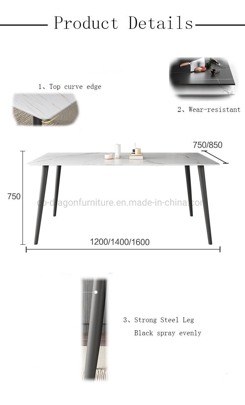Marble Dining Table for Dining Room Luxury Furniture Steel Table