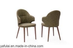 with Armrest Wood PU Home Furniture Dining Chair