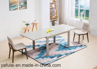 Hot Selling Furniture Oil Painted Glass Metal Dining Table
