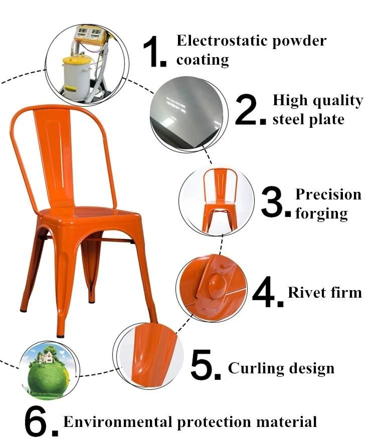 Classic Design Industrial Style Vintage Metal Dining Chair