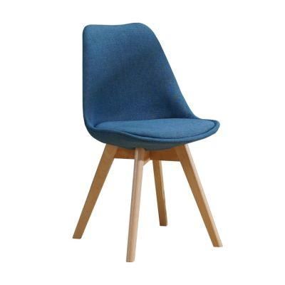 2021 Hot Sale French Style Modern Leisure Chair Fabric Chair with Wooden Leg