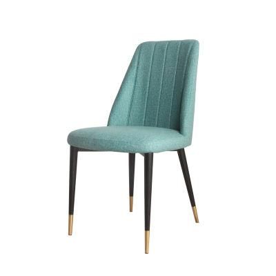 Hot Sell Modern Metal Add Rose Golden Legs Tufted Upholstery Fabric Dining Chairs for Home