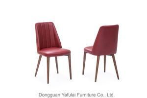 Classic Wholesale Wooden Red PU Dining Chair