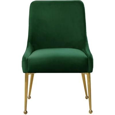 High Quality Modern Titanium Plated Stainless Steel Legs Long Sofa Chair Velvet Living Room Sofa Chair