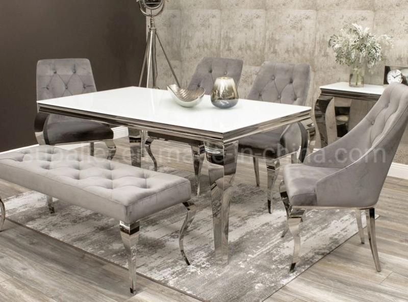 Modern Round Mirror Glass Restaurant Table For Dining Room Furniture