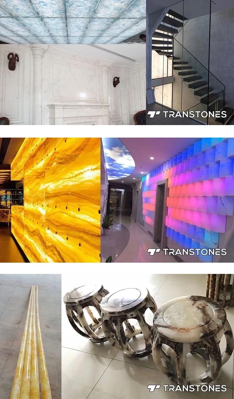 White Alabaster Stone Marble Translucent Resin Panel Alabaster Acrylic Sheet for Kitchen Table