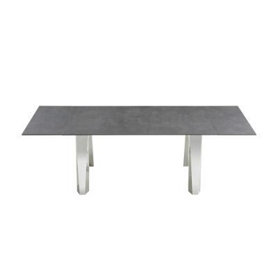 Modern Living Room Ceramic Tempered Glass Dining Table