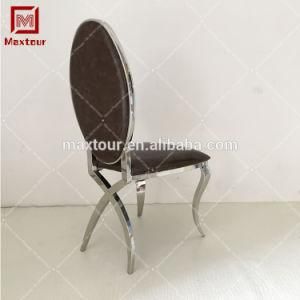 Luxury Hotel Without Armrest Dining Room Chair Stainless Steel Legs Dining Chair