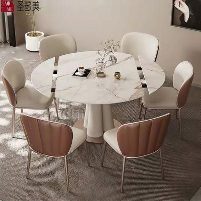 Dining Furniture Functional Round Rotated Slate Dining Table