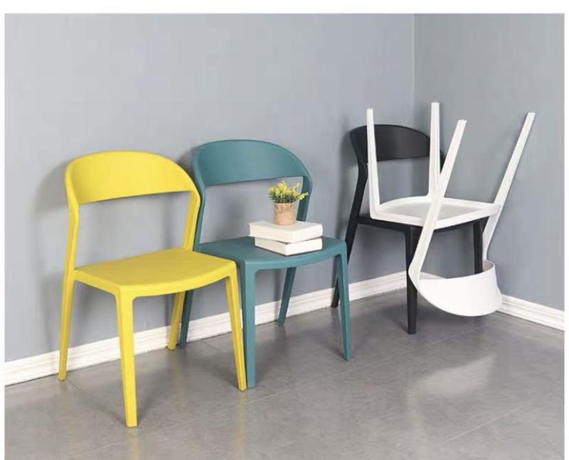 High Quality China Back Breathable Colorful Dining Stackable Plastic Chairs