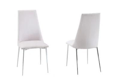 Home Furniture Restaurant Chromed Metal Fabric Dining Chair