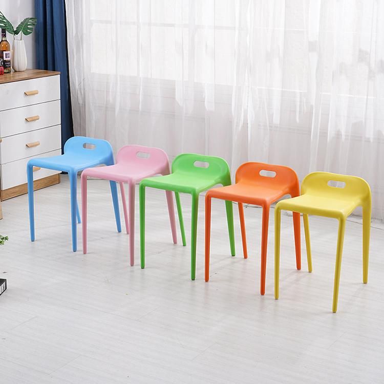 Pure Yellow Color Plastic Kitchen Living Room Dining Chair
