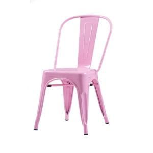 Steel Pink Colorful Matte Metal Outdoor Chair
