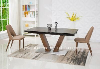 Modern Solid Wood Dining Table Ceramic Extension Dining Room Furniture