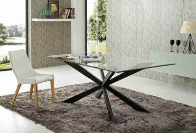 Modern Furniture up and Down Tempered Glass Dining Coffee Table