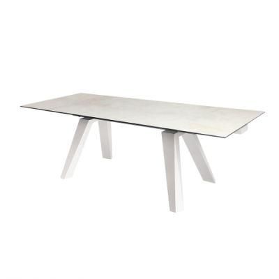 Modern Customized Bassed Ceramic Tempered Glass Dining Table