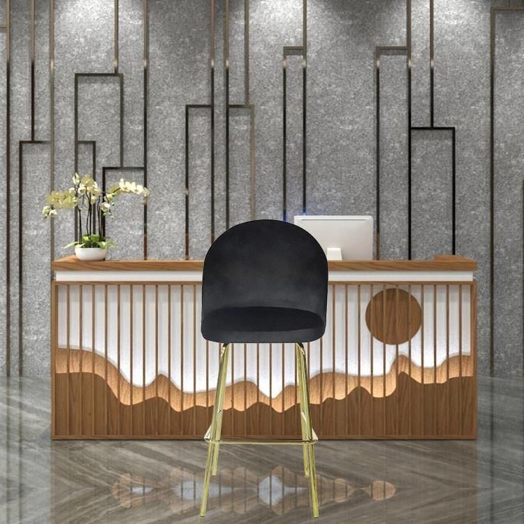 Factory Modern Industrial Bar Comfortable Velvet Bar Chair