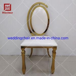 Factory Wholesale Stainless Steel Gold Round Back Wedding Chair for Sale