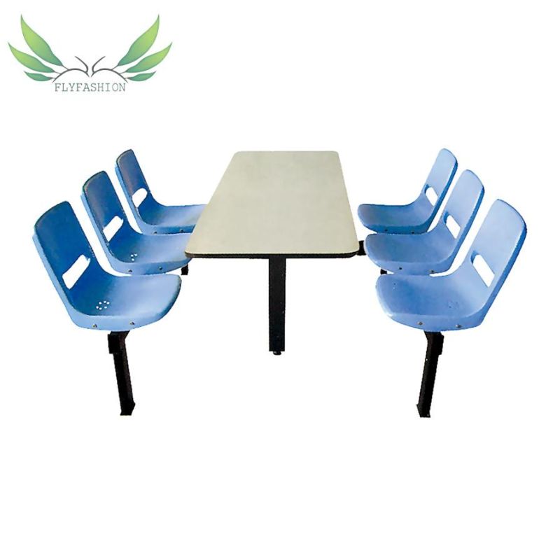 Red Dining Table and Chair School Canteen for Four Student