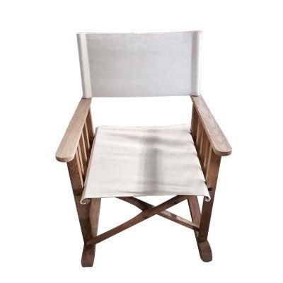 Kvj-Ec21 Antique Foldable Wooden Oak Director Rocking Chair