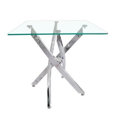 Square Furniture Dining Sets 8mm Glass Table