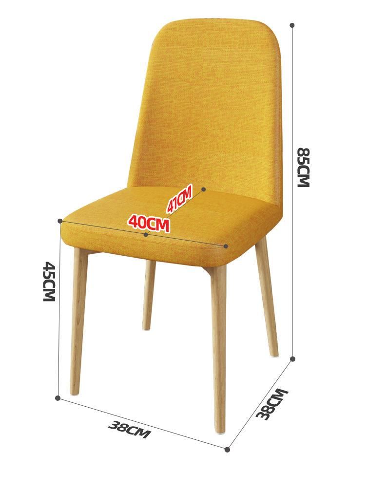 Wholesale Modern Armless Outdoor Fabric Upholstered Yollow Restaurant Dining Chair